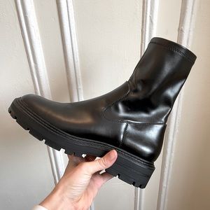 Zara black lug sole boots size 9